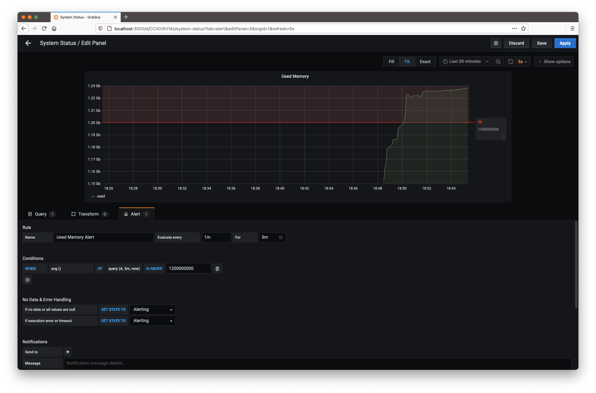 Alerts being triggered in Grafana based on data in QuestDB