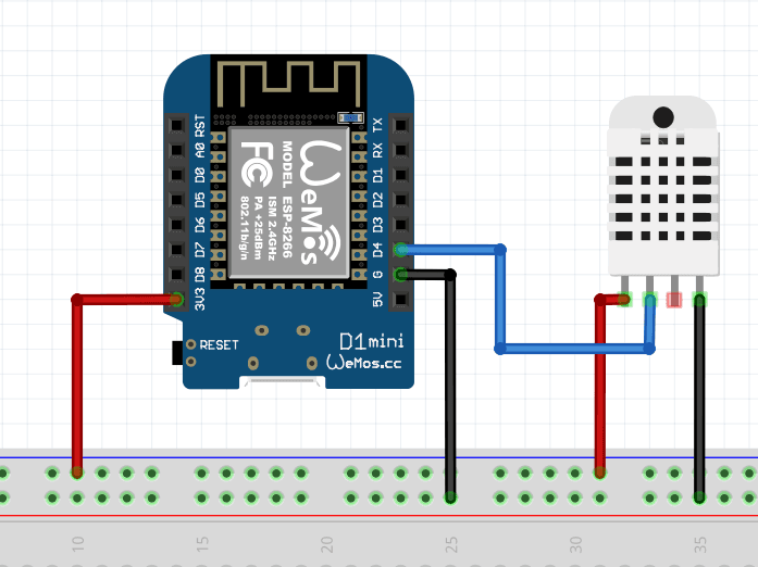 Electrical schema showing how the sensor is wired