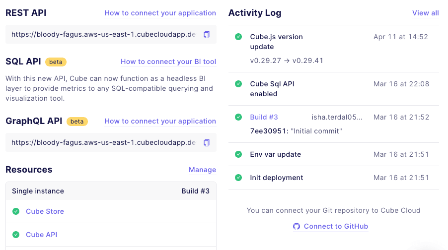 Various ways to connect with Cube
