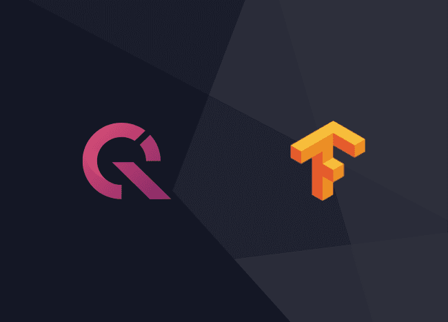 QuestDB log and Tensorflow logo